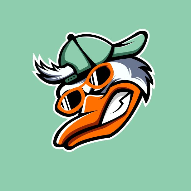 鸭子卡通logo标志