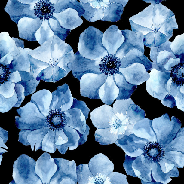 抽象蓝色玫瑰花背景