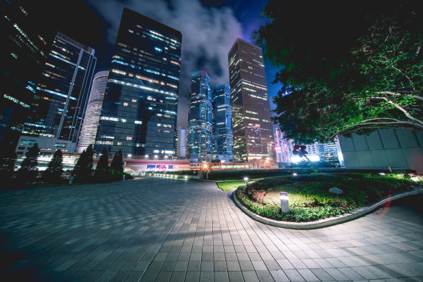 香港现代城市夜景