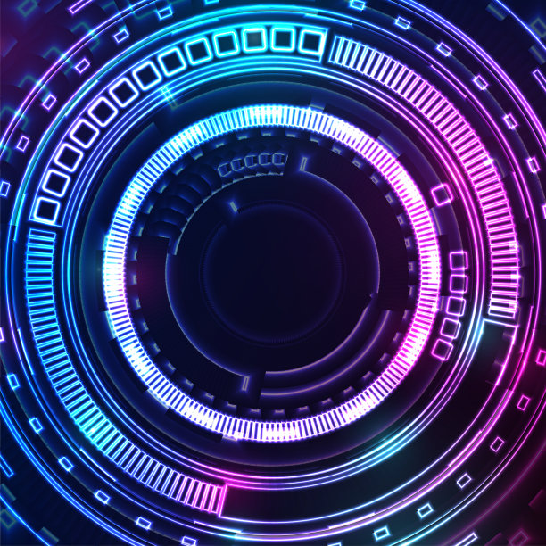 紫色光圈背景霓虹背景