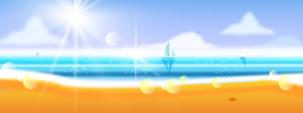 海风插画背景