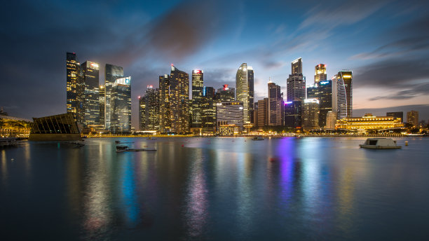 新加坡地标建筑天际线