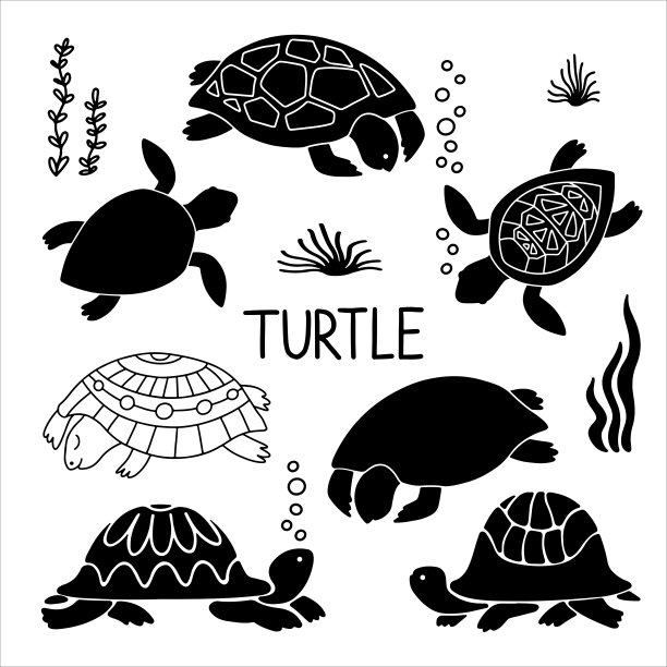 小乌龟logo动物标志设计