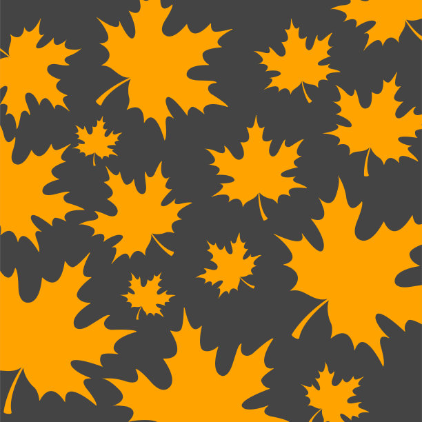 多彩枫叶无缝图案矢量背景