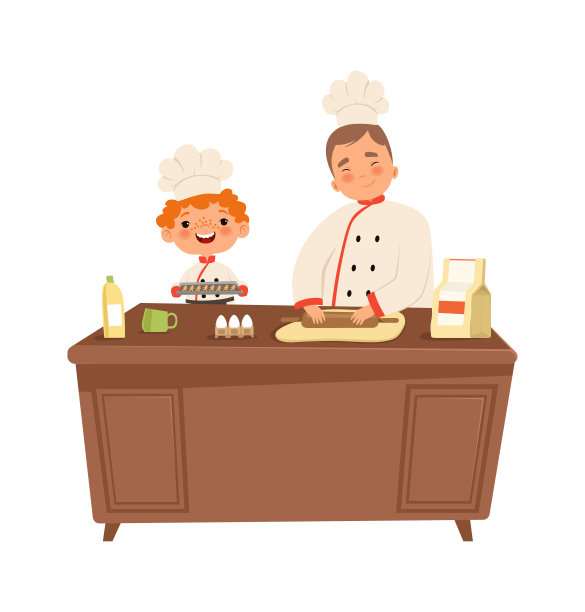 卡通可爱小男孩厨师