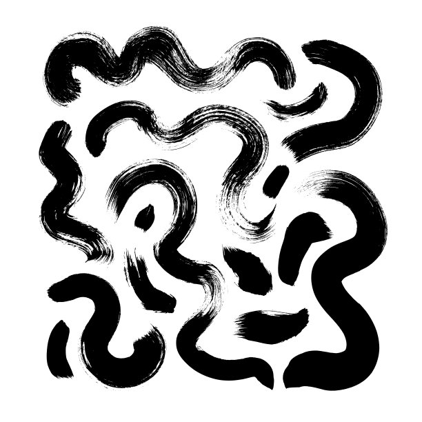 黑白水墨线条抽象纹理图