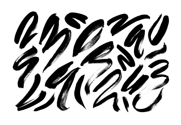 黑白水墨线条抽象纹理图