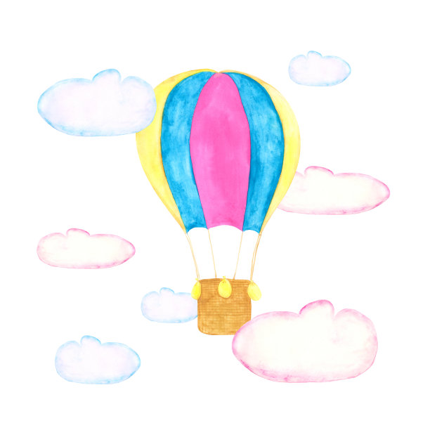 热气球彩虹logo
