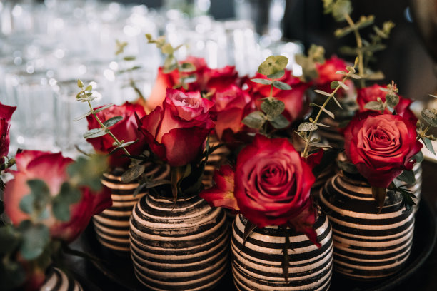 红色婚礼花艺素材