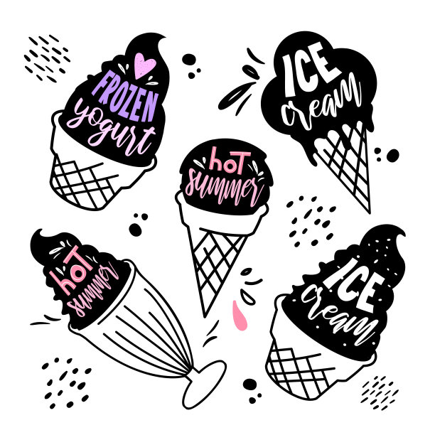 冰淇淋矢量插画