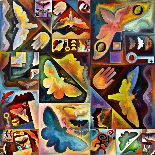 抽象蝴蝶艺术装饰画