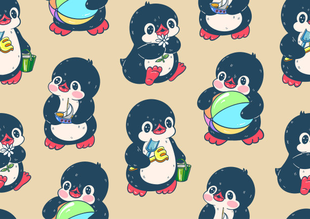可爱卡通小企鹅