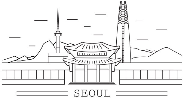 韩国线描