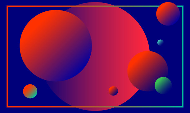 多彩环形几何抽象图案