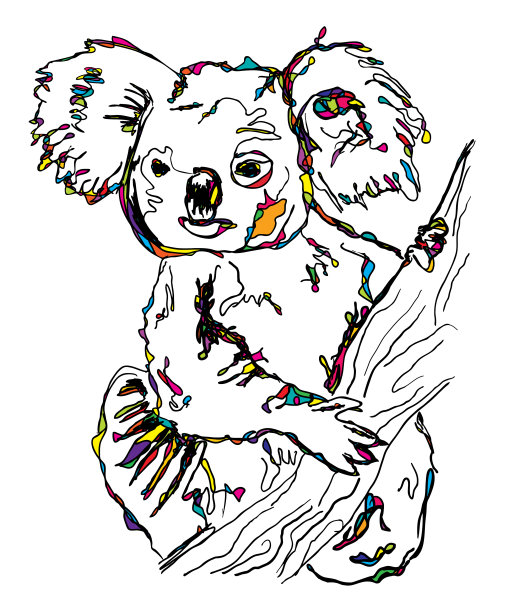 考拉树袋熊图案插画