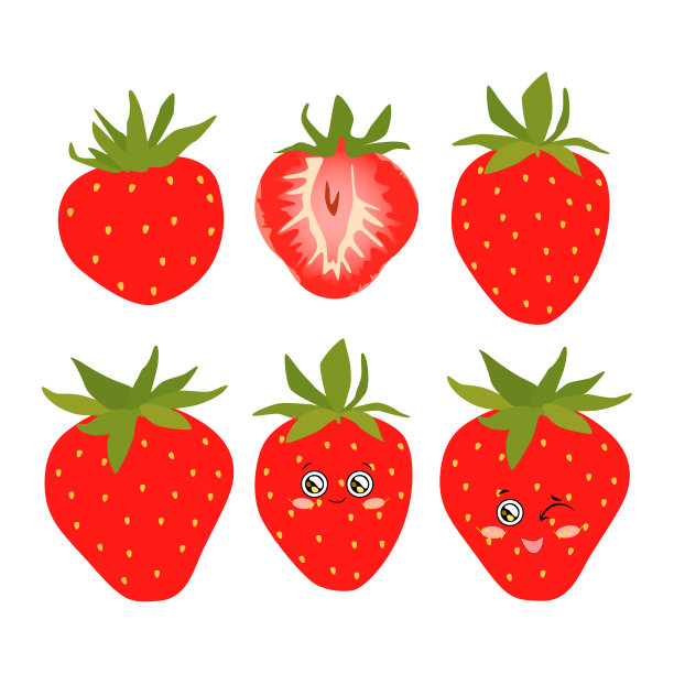 白草莓包装插画