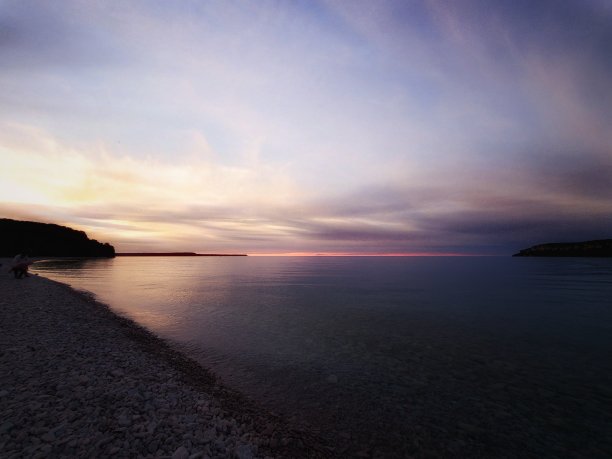 海边橙色云彩自然风景