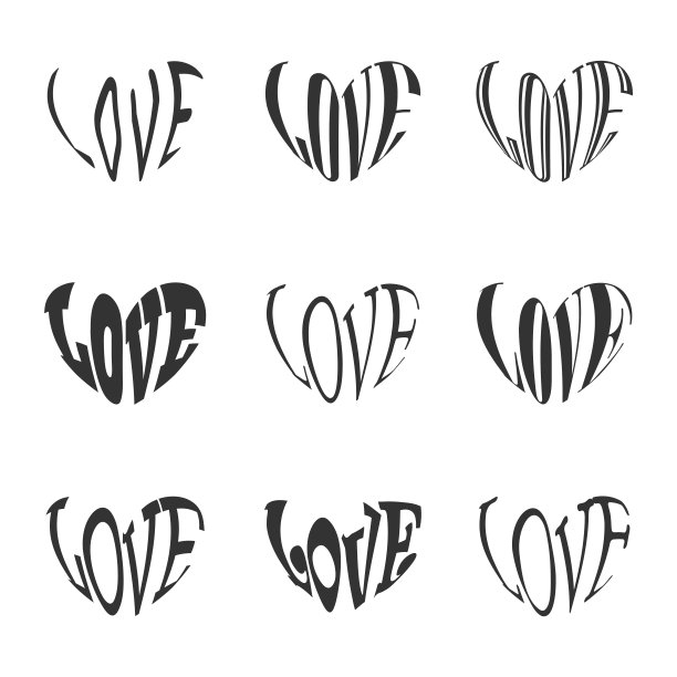 love字母图案