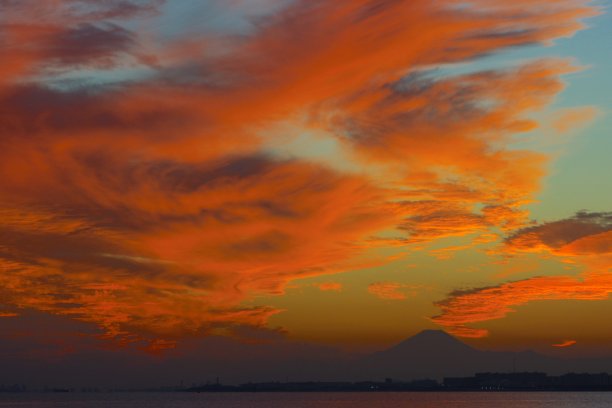 日本海滨夕阳