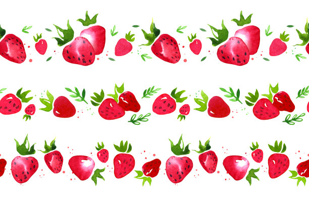 草莓图案印花