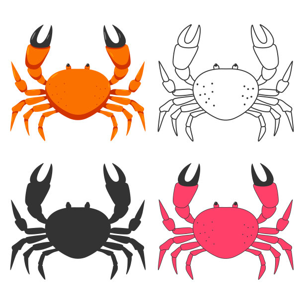 卡通螃蟹logo