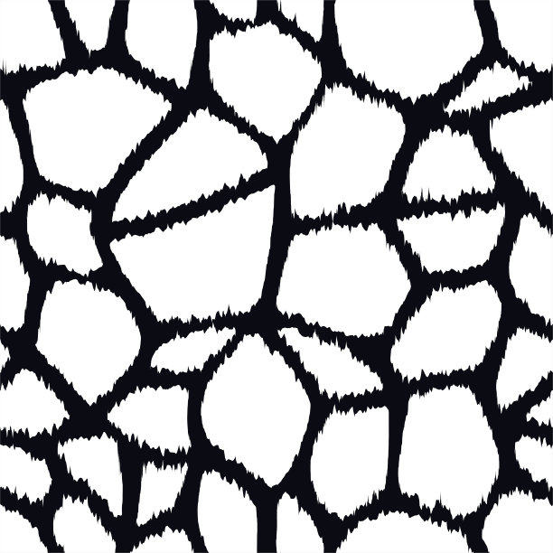 黑白风格长颈鹿图案插画