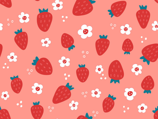 草莓图案印花