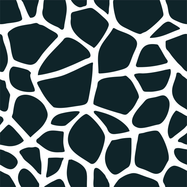 黑白风格长颈鹿图案插画