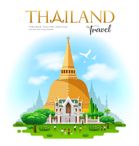 泰国地标泰国插画