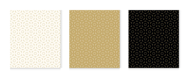 金色几何线条无缝图案