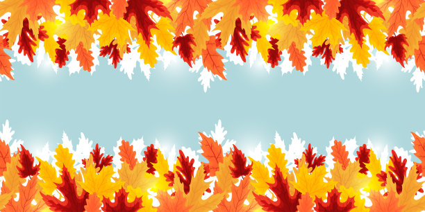 多彩枫叶无缝图案矢量背景