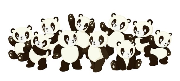 熊猫趣味插画