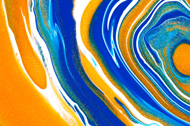 梦幻蓝金抽象纹理图案