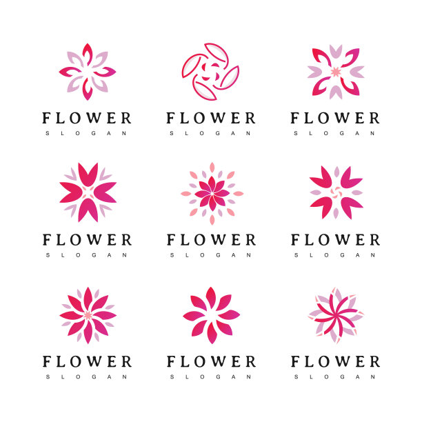 玫瑰花朵logo标志设计