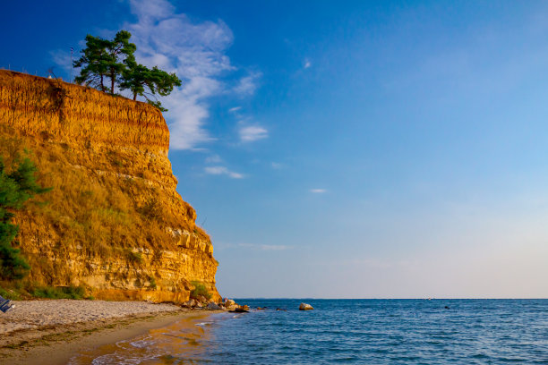 海边旗帜自然风景