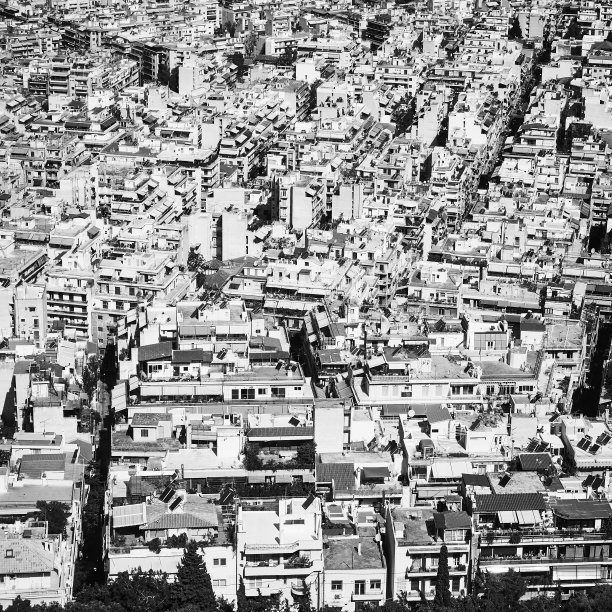摄影作品鸟瞰图 黑白 城市