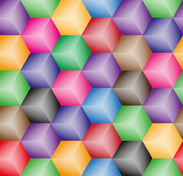 色彩几何四方连续图