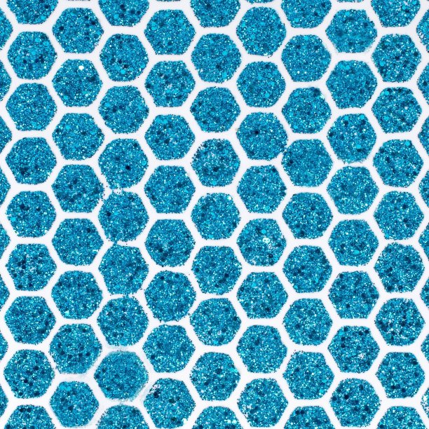蓝绿几何六边形无缝图案