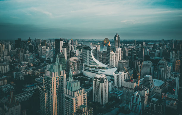 高端商业城市背景板