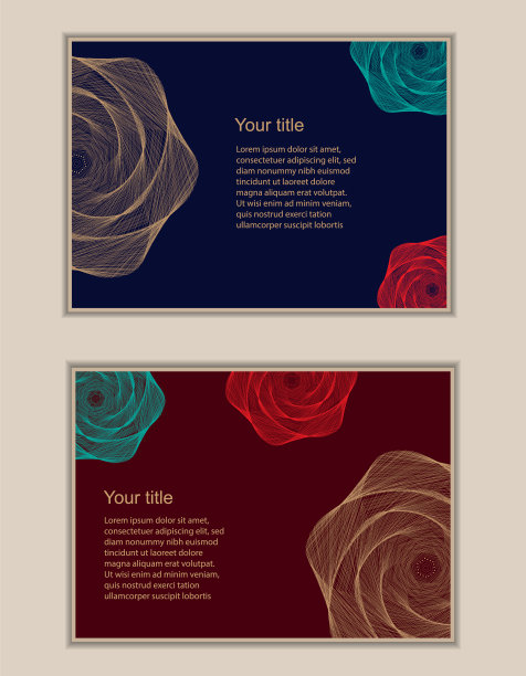 红色绿色蓝色高档名片