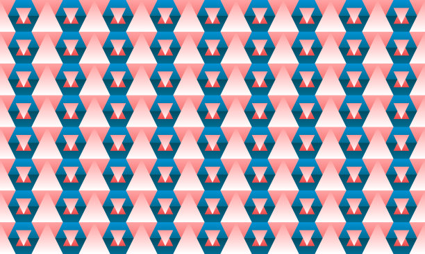 蓝绿几何六边形无缝图案