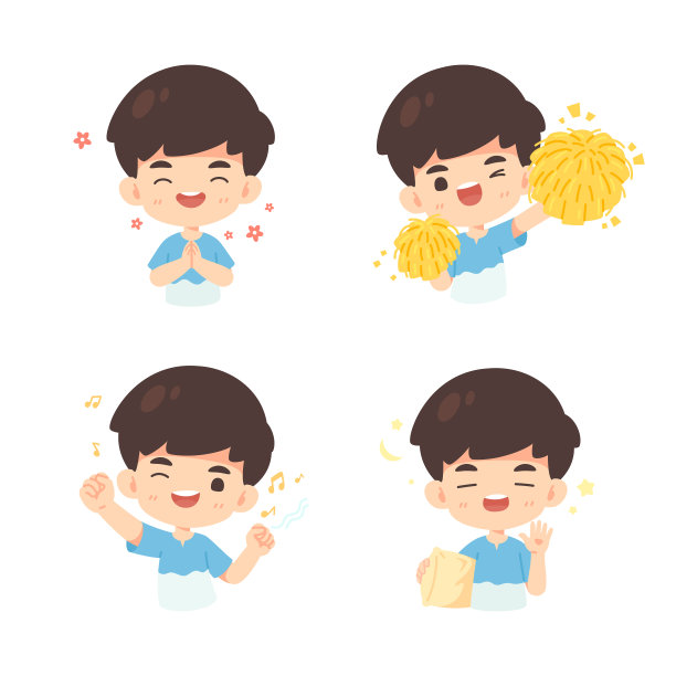 动态姿态卡通吉祥物造型