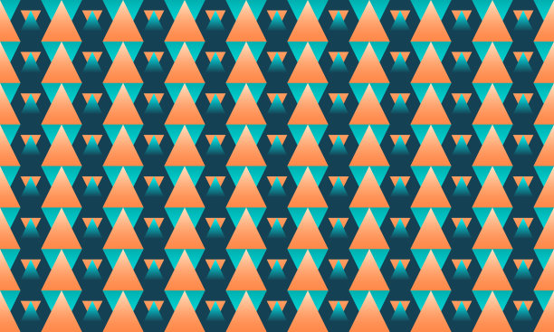 蓝绿几何六边形无缝图案