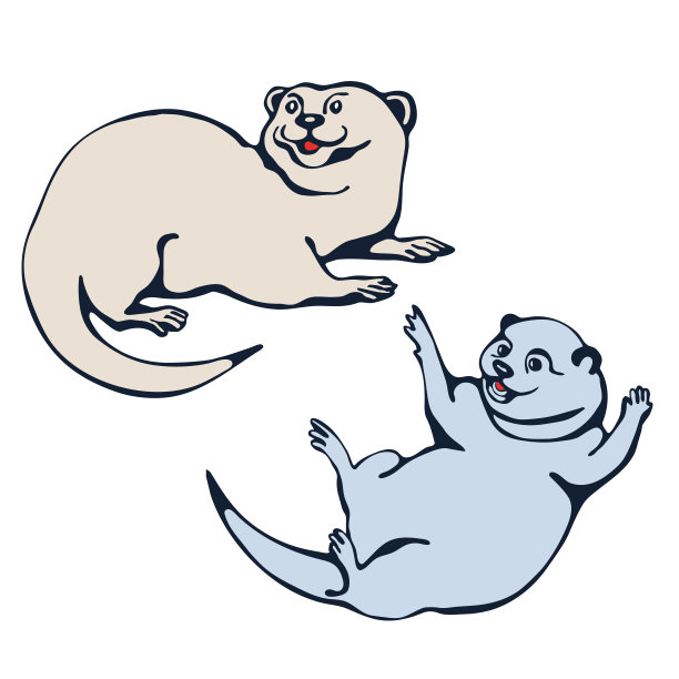 可爱水獭卡通图案背景