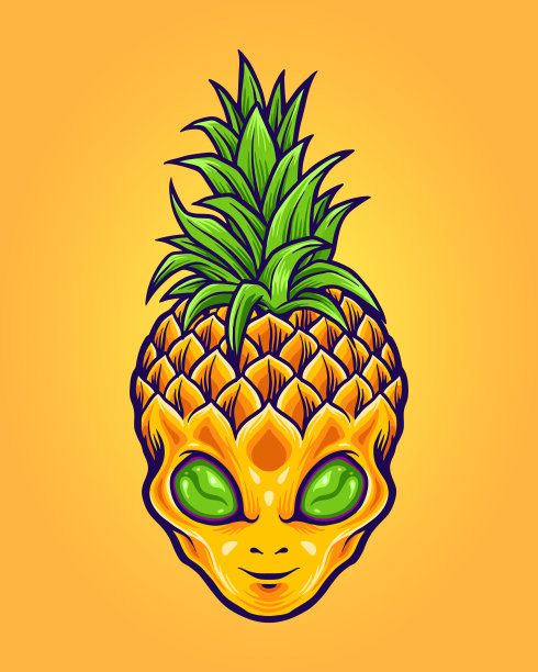 卡通菠萝凤梨logo吉祥物