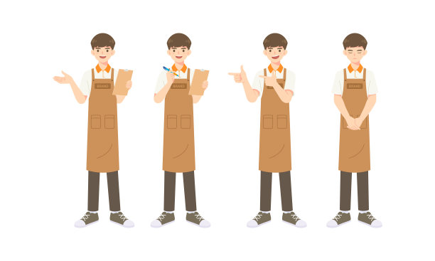 动态姿态卡通吉祥物造型