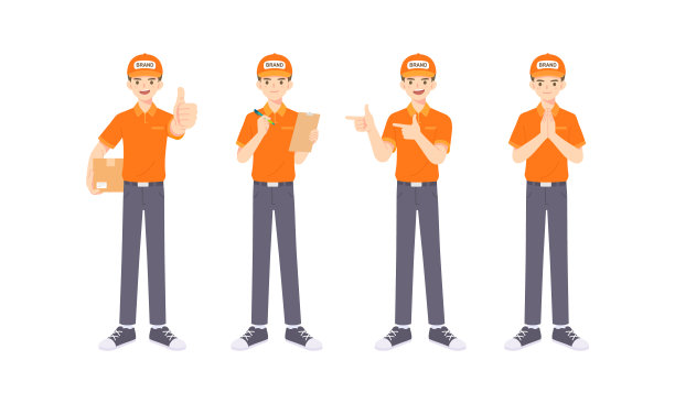 动态姿态卡通吉祥物造型