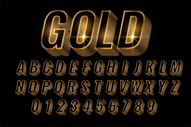 金属质感,黄金,字体