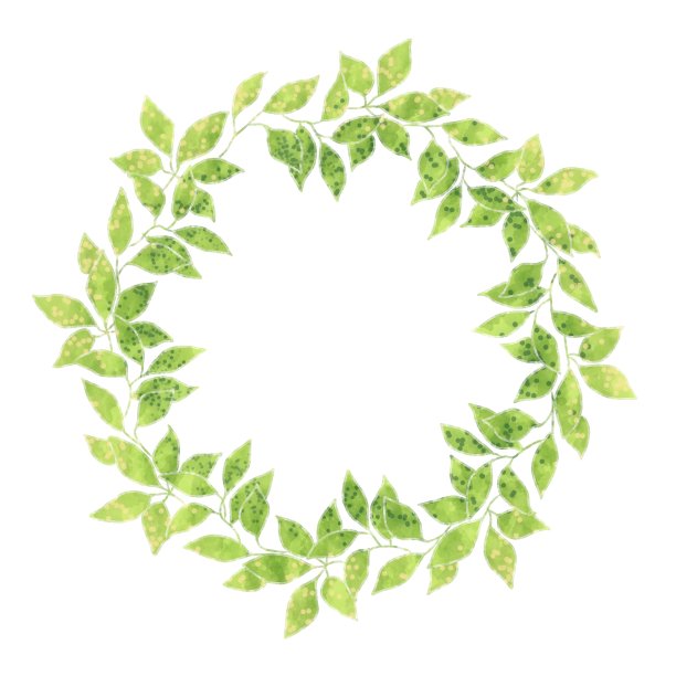 绿色精美圆形花纹图案