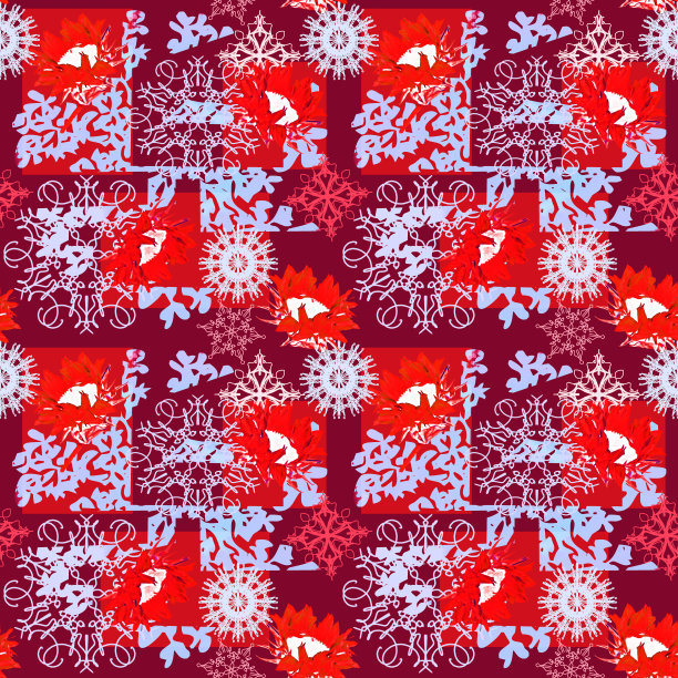 紫蓝几何花纹无缝图案